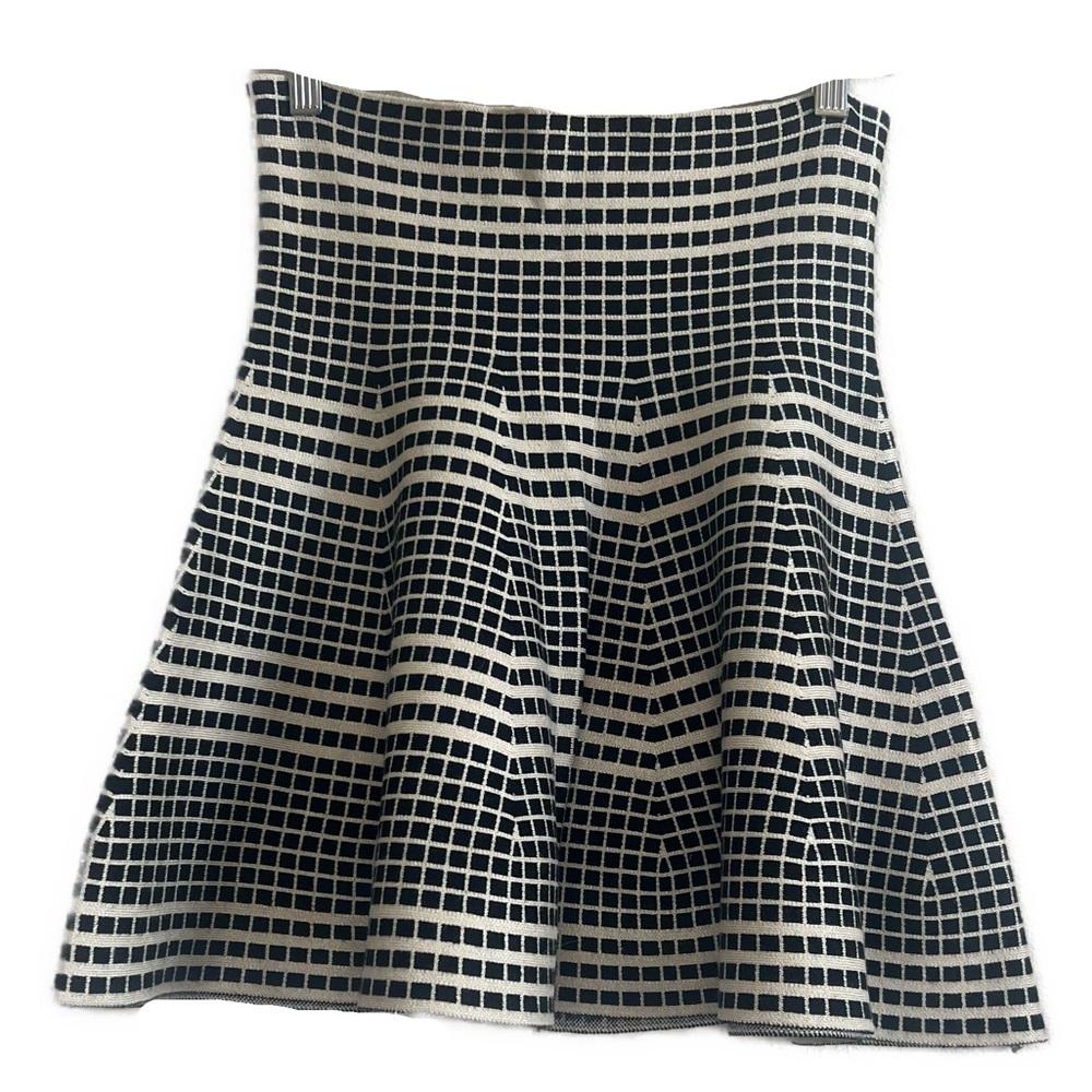 MAX Studio—Knit Skater Skirt, Tan/Black, size Small, NWT!